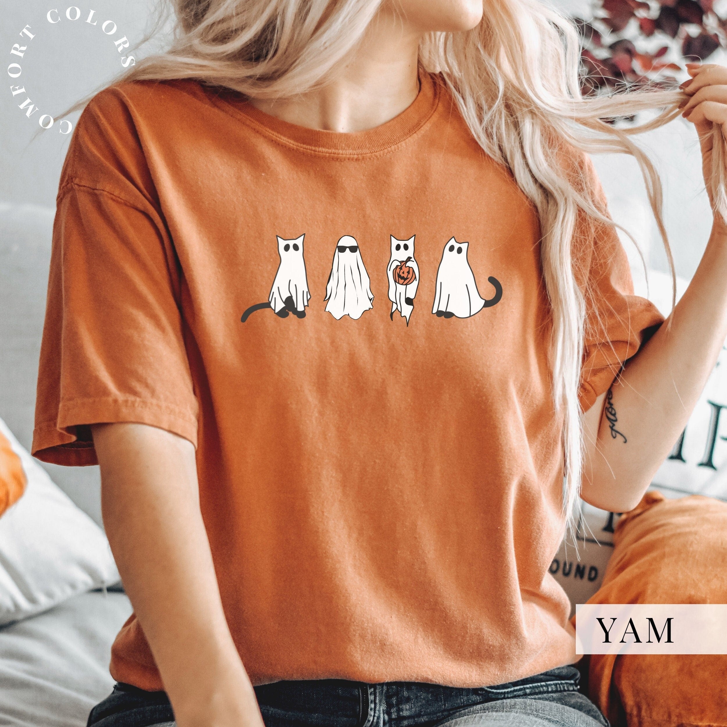 Ghostly Cat Tee | Comfort Colors